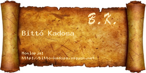 Bittó Kadosa névjegykártya